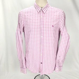 Burberry Brit Button Down Pink White Mens M
